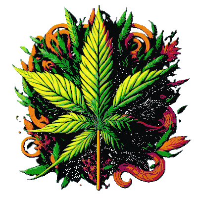 Pot leaves Artistic design with a spiral design that will almost hurt your eyes Hypnotizing
