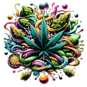 Pot leaves Artistic design with a spiral that will hypnotize