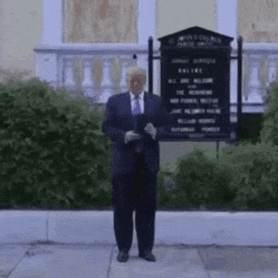  A little dark humor Trump's standing in front of a church with a Bible held up in the air When he is struck by lightning