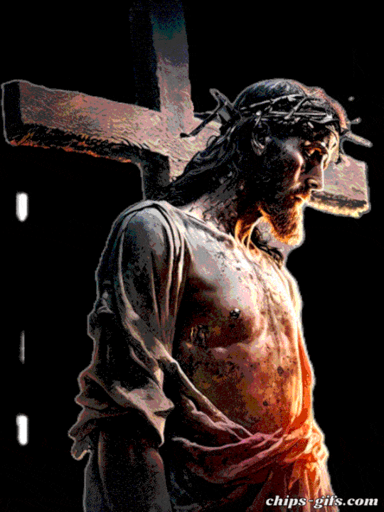 Jesus hanging on the cross overlaid with The prayer Anima Christi Which reminds us of devotion and reflection