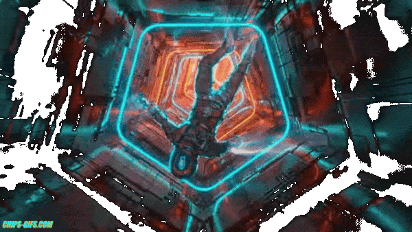  A transparent animated GIF showing a spaceman falling against a starry background