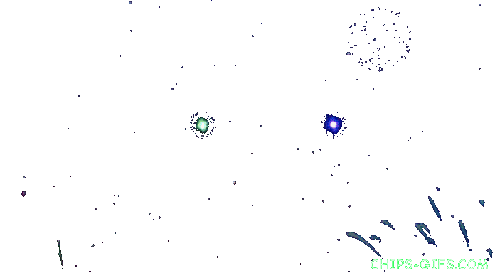 A transparent animated GIF showing fireworks On a transparent background