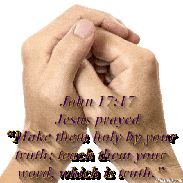  jesus facing towards the viewer Is deep in prayer The verse John 17:17 Sanctify them in the truth; your word is truth.