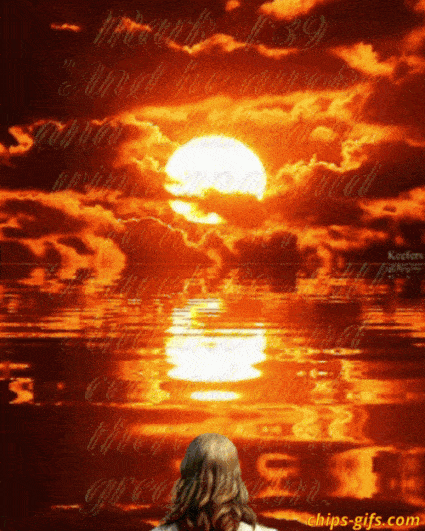 ocean image of the lord rising up on the water as a bright sunrise breaks over the horizon, reflecting the promise of guidance and new light found in the verse Mark 4:39