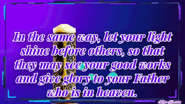 a depiction of letting your light shine with the bible verse Matthew 5:16