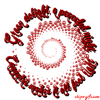  Peace sign spiraling off into space with the Jingle that says Green delight a peaceful night Cannabis makes it all feel light