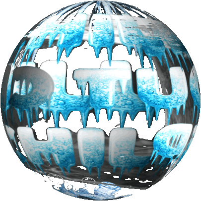  A spinning transparent Globe it looks like it's made out of ice & spins around with the words chill out