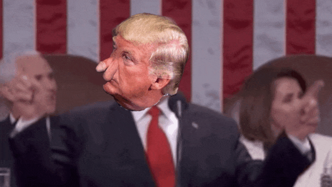 Trump Orchestrating with a Dick face