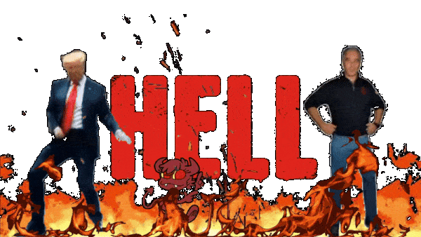  Donald Trump and Jeffrey Epstein dancing in hell
