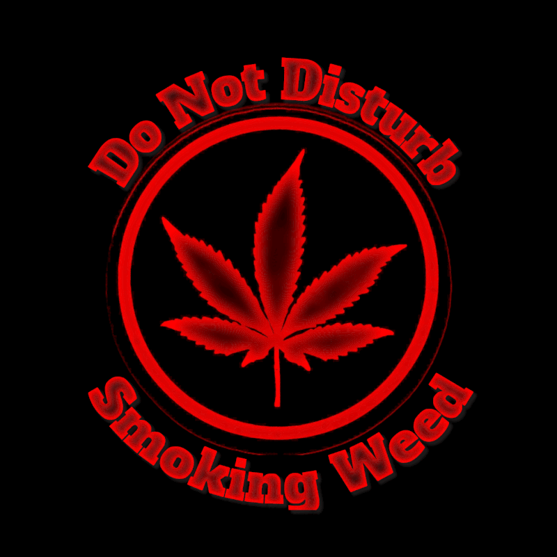  A flashing neon do not distub sign For cannabis smokers