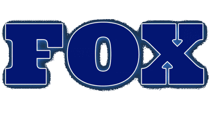 Political-satire GIF showing a Fox News sign and figure, followed by Trump propaganda text, a torn United States flag background, and a map-ripping animation