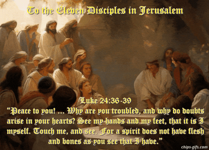 The Bible verse Luke 24:36-39 Which reminds us of Jesus appearing to His disciples after His resurrection