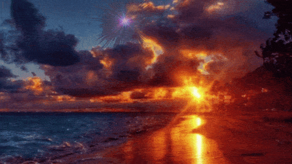 Jesus Walking on a beach toward the viewer with a Beautiful sunset in the background overlaid with animated Bible verse text From Acts 4:13 Often called the prayer for boldness