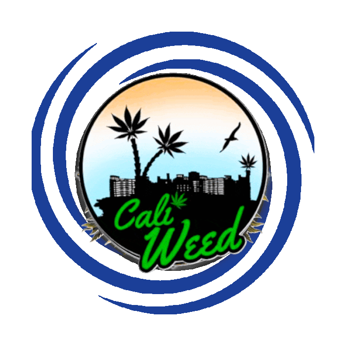 Spinning California weed emblem