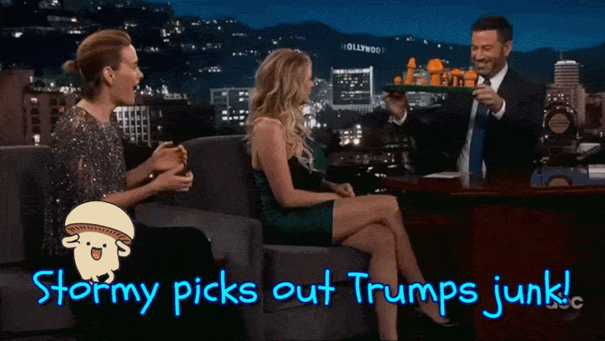  Stormy Daniels picks Donald Trumps junk out of a line up on Jimmy Kimmel An old classic anti-trump GIF